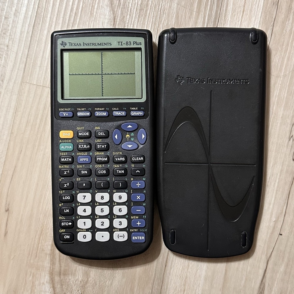 Texas Instruments TI-83 Plus Graphing Calculator Working With Cover